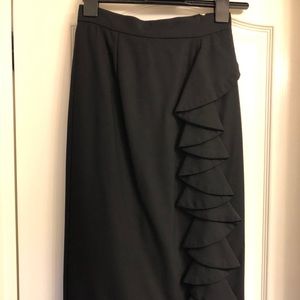 LAMB Gwen Stefani Cascade Stretch Wool Skirt